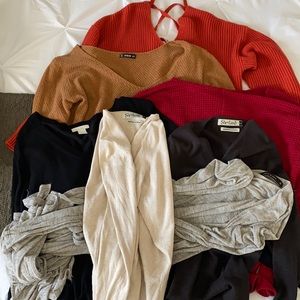 Bundle of 7 sweaters and cardigans!!
